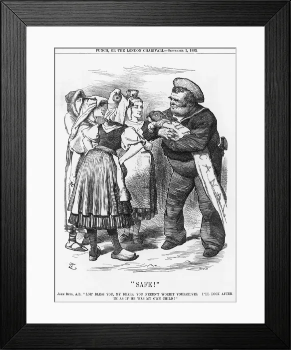Framed Print : Safe!, 1882. Artist: Joseph Swain Framed Print : Safe!, 1882. Artist: Joseph Swain