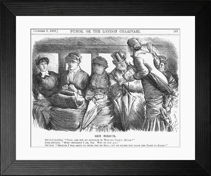 Framed Print : Her Rights, 1882 Framed Print : Her Rights, 1882