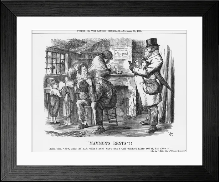 Framed Print : Mammons Rents!, 1883. Artist: Joseph Swain Framed Print : Mammons Rents!, 1883. Artist: Joseph Swain