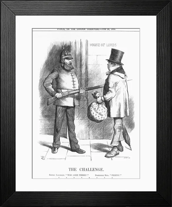 Framed Print : The Challenge, 1884. Artist: Joseph Swain Framed Print : The Challenge, 1884. Artist: Joseph Swain