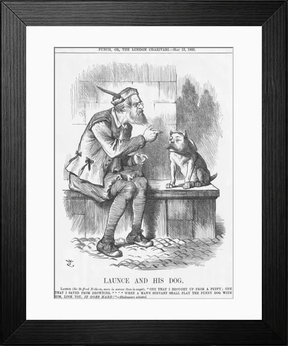 Framed Print : Launce and his Dog, 1885. Artist: Joseph Swain Framed Print : Launce and his Dog, 1885. Artist: Joseph Swain