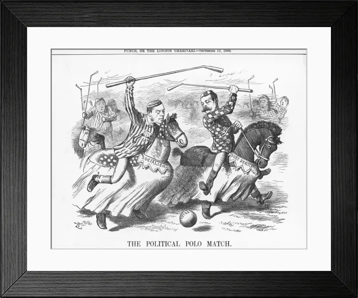 Framed Print : The Political Polo Match, 1885. Artist: Joseph Swain Framed Print : The Political Polo Match, 1885. Artist: Joseph Swain