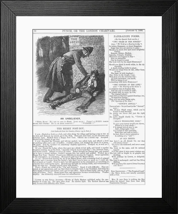 Framed Print : An Unbeliever, 1886. Artist: Joseph Swain Framed Print : An Unbeliever, 1886. Artist: Joseph Swain