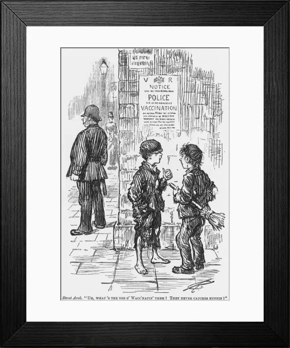 Framed Print : A satirical look at the chances of the average police constables ability to catch a cold, 1886 Framed Print : A satirical look at the chances of the average police constables ability to catch a cold, 1886