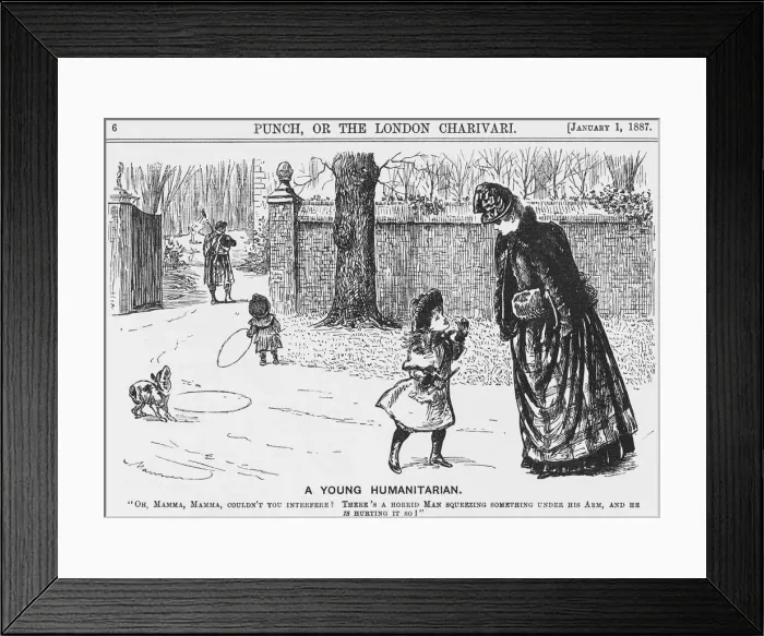Framed Print : A Young Humanitarian, 1887. Artist: George du Maurier Framed Print : A Young Humanitarian, 1887. Artist: George du Maurier
