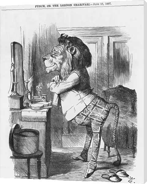 The British Lion Prepares for the Jubilee, 1887. Artist: Joseph Swain