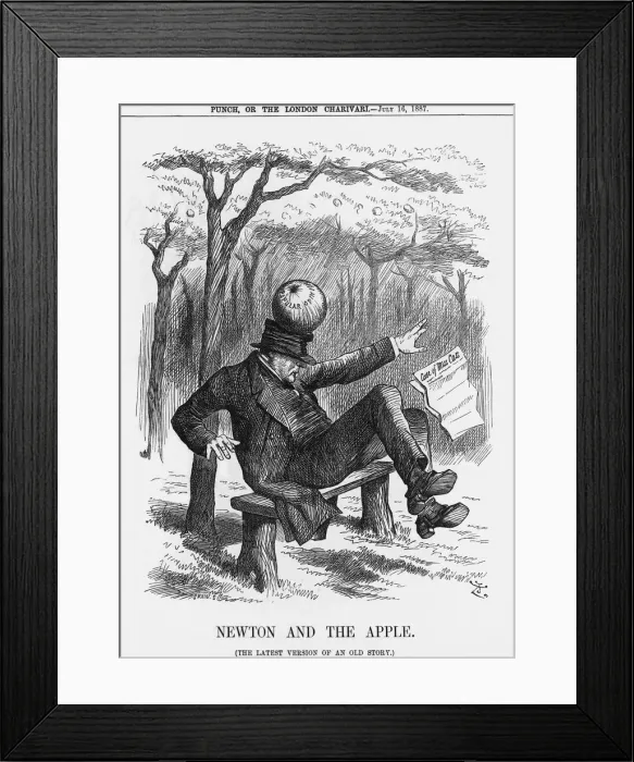 Framed Print : Newton and the Apple, 1887. Artist: Joseph Swain Framed Print : Newton and the Apple, 1887. Artist: Joseph Swain