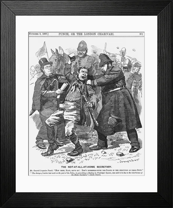 Framed Print : The Not-At-All-At-Home Secretary, 1887. Artist: Edward Linley Sambourne Framed Print : The Not-At-All-At-Home Secretary, 1887. Artist: Edward Linley Sambourne
