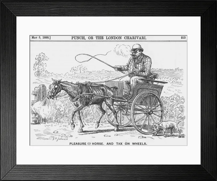 Framed Print : Please (!) Horse, and Tax on Wheels, 1888 Framed Print : Please (!) Horse, and Tax on Wheels, 1888