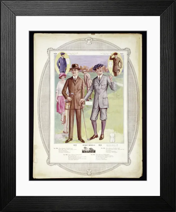 Framed Print : American golf fashion plate, c1910 Framed Print : American golf fashion plate, c1910
