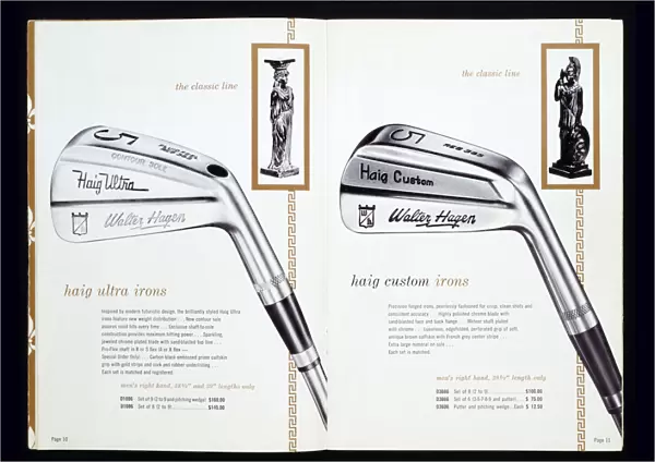 Golf irons from a golfing catalogue
