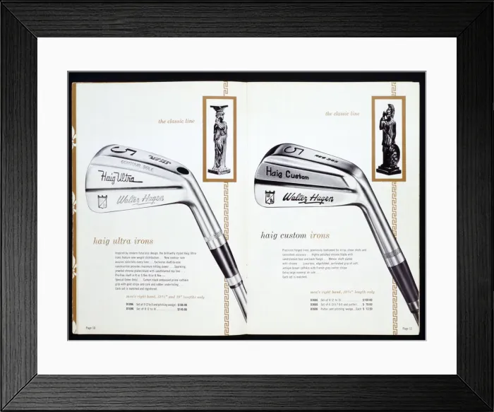 Framed Print : Golf irons from a golfing catalogue Framed Print : Golf irons from a golfing catalogue