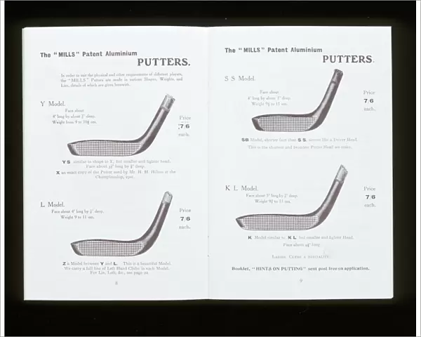 Golf putters from a catalogue