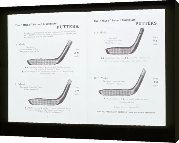 Golf putters from a catalogue
