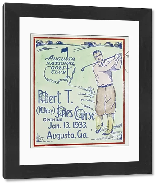 Poster marking the opening of the Bobby Jones course at Augusta, 1933