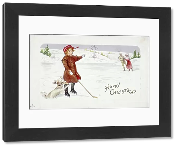 Christmas card with a golfing theme