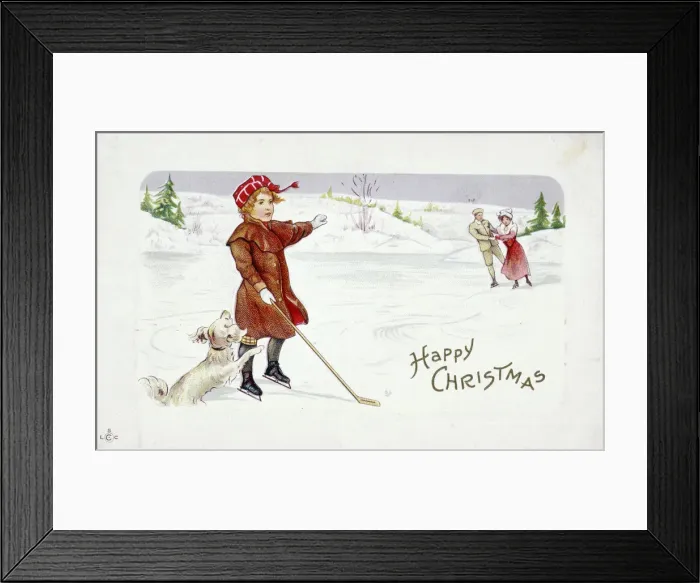 Framed Print : Christmas card with a golfing theme Framed Print : Christmas card with a golfing theme