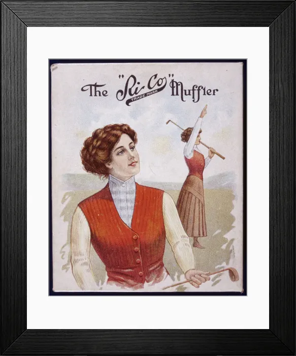 Framed Print : The Rico Muffler, adverting poster, c1890 Framed Print : The Rico Muffler, adverting poster, c1890
