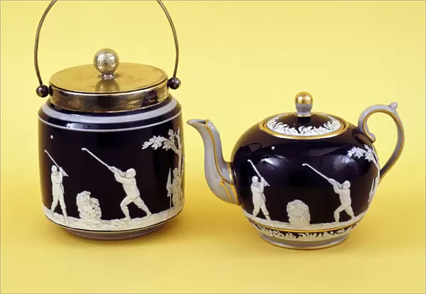Copeland Spode golf-themed ceramics, c1905