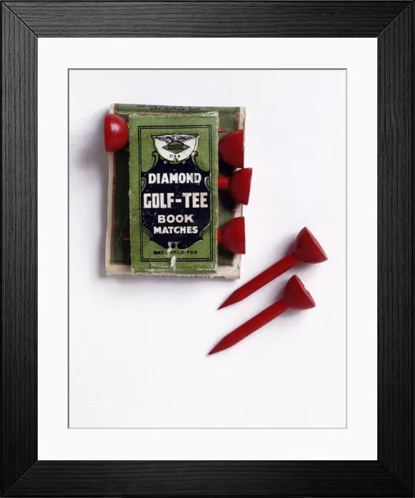 Framed Print : Diamond Golf Tee book of matches, c1900 Framed Print : Diamond Golf Tee book of matches, c1900