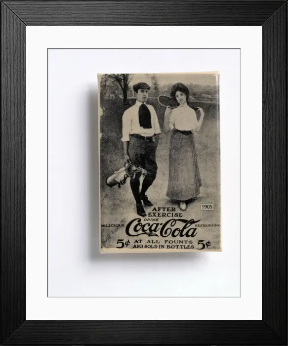 Framed Print : Coca-Cola advertisement with a golfing theme, c1905 Framed Print : Coca-Cola advertisement with a golfing theme, c1905