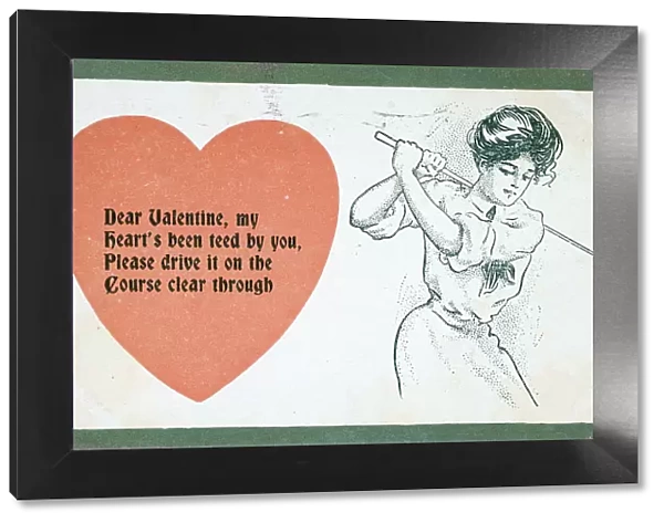Valentine card with a golfing theme, c1910s-c1920s