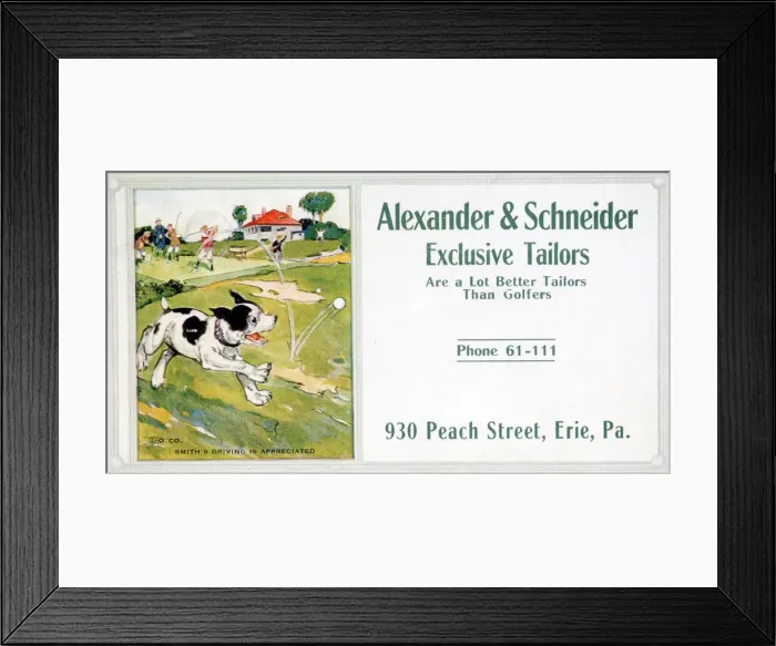 Framed Print : Business card for Alexander and Schneider Tailors, c1900 Framed Print : Business card for Alexander and Schneider Tailors, c1900