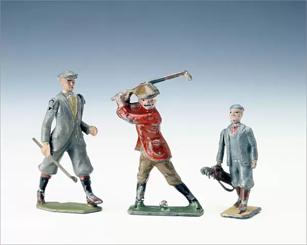 Lead figures of golfers, c1920s