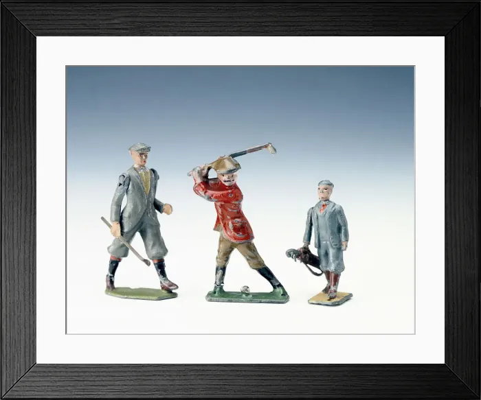 Framed Print : Lead figures of golfers, c1920s Framed Print : Lead figures of golfers, c1920s