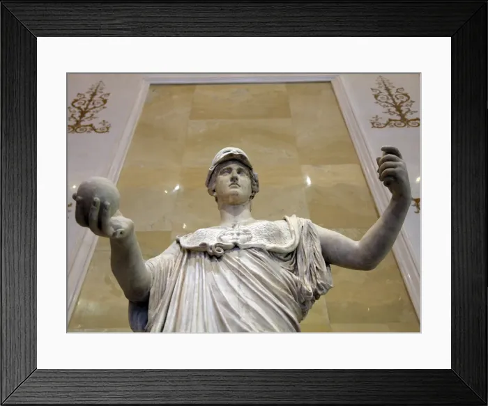 Framed Print : Statue of Athena, Goddess of Wisdom and Just War, and patroness of crafts, 2nd century Framed Print : Statue of Athena, Goddess of Wisdom and Just War, and patroness of crafts, 2nd century