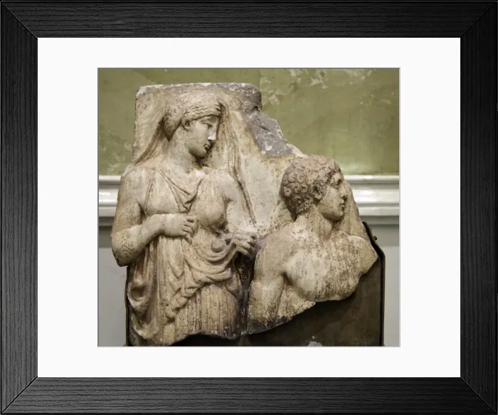 Framed Print : Heracles in the Garden of the Hesperides, fragment of a relief, early 2nd century Framed Print : Heracles in the Garden of the Hesperides, fragment of a relief, early 2nd century
