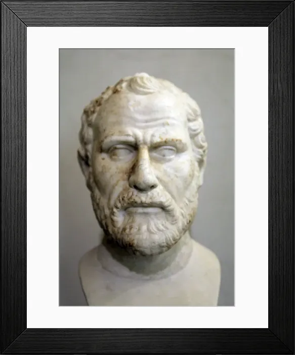Framed Print : Head of Demosthenes, Athenian statesman and orator, 2nd century Framed Print : Head of Demosthenes, Athenian statesman and orator, 2nd century