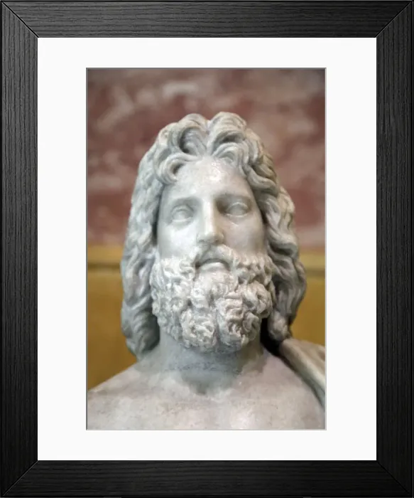 Framed Print : Head of Asklepios, Greek God of Healing, 2nd century Framed Print : Head of Asklepios, Greek God of Healing, 2nd century