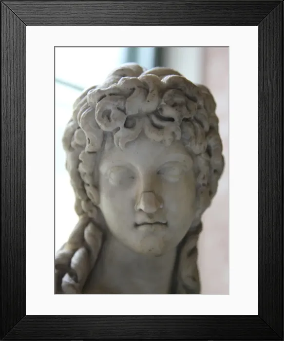 Framed Print : Head of a half figure of Eros, 2nd century Framed Print : Head of a half figure of Eros, 2nd century