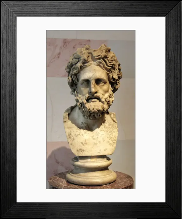 Framed Print : Head of Asklepios, Greek God of Healing Framed Print : Head of Asklepios, Greek God of Healing