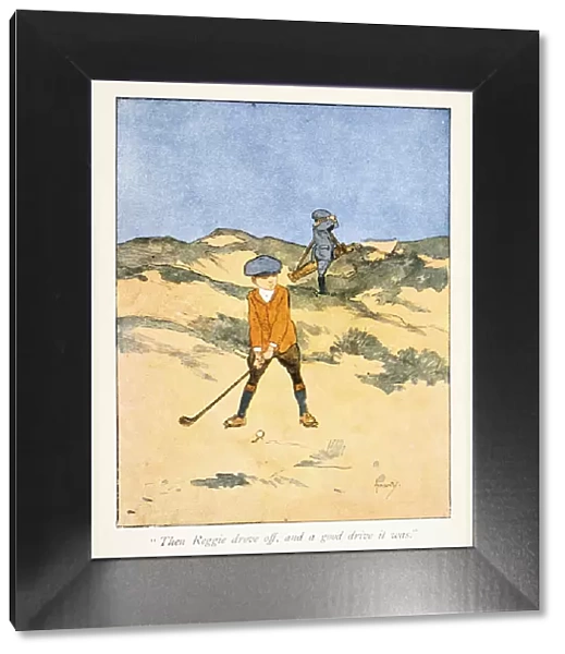 Postcard with golfing theme, c1910