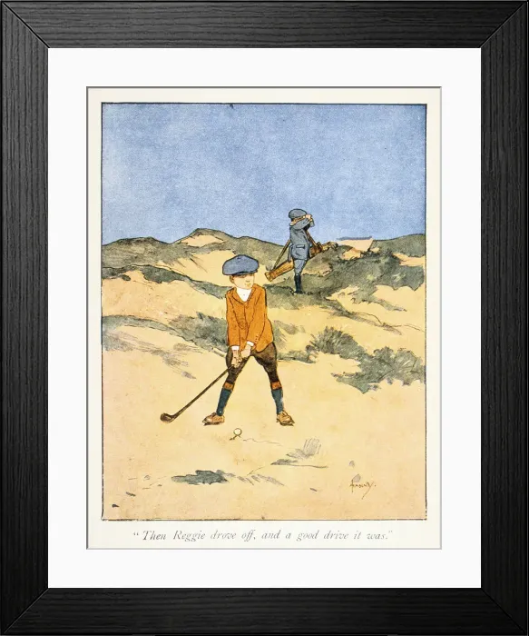 Framed Print : Postcard with golfing theme, c1910 Framed Print : Postcard with golfing theme, c1910