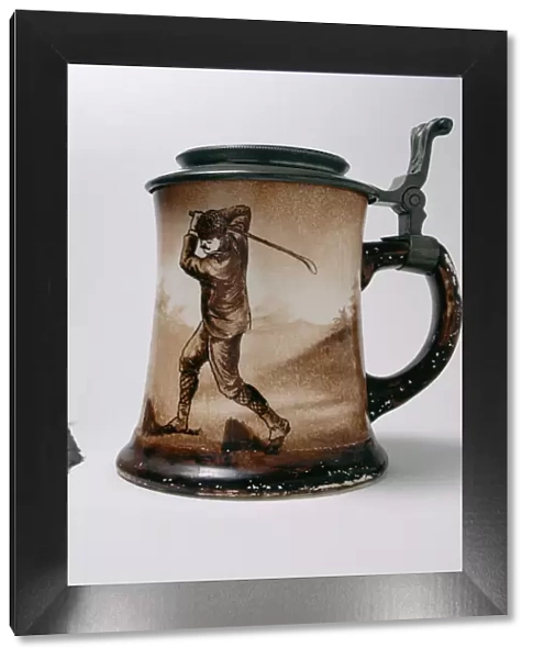 O Hara Dale stein mug with golfing theme, American, c1900