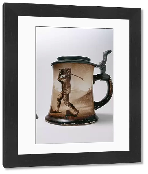 O Hara Dale stein mug with golfing theme, American, c1900