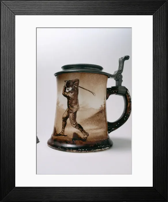 Framed Print : O Hara Dale stein mug with golfing theme, American, c1900 Framed Print : O Hara Dale stein mug with golfing theme, American, c1900