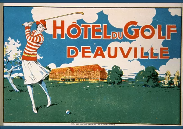 Luggage label, Hotel du Golf, Deauville, French, 1920s