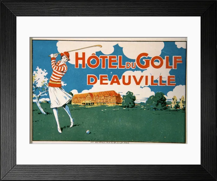 Framed Print : Luggage label, Hotel du Golf, Deauville, French, 1920s Framed Print : Luggage label, Hotel du Golf, Deauville, French, 1920s