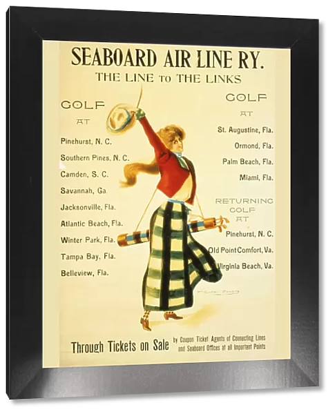Poster for Seaboard Air Line Ry, The Line to the Links, American, c1905