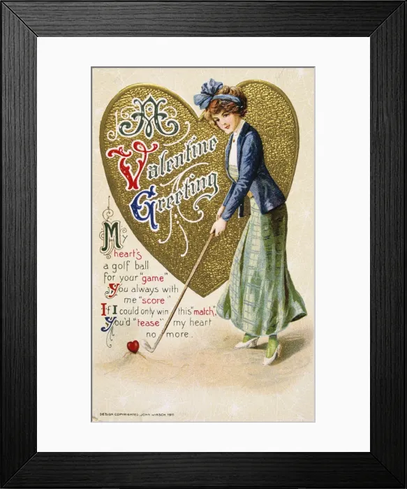 Framed Print : Embossed valentine card, Germany, c1911 Framed Print : Embossed valentine card, Germany, c1911