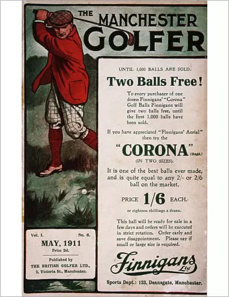 Advertisement on the cover of The Manchester Golfer, British, May 1911