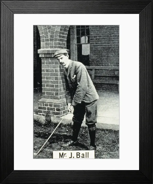 Framed Print : John Ball (1861-1940), British golfer, cigarette card, 1903 Framed Print : John Ball (1861-1940), British golfer, cigarette card, 1903