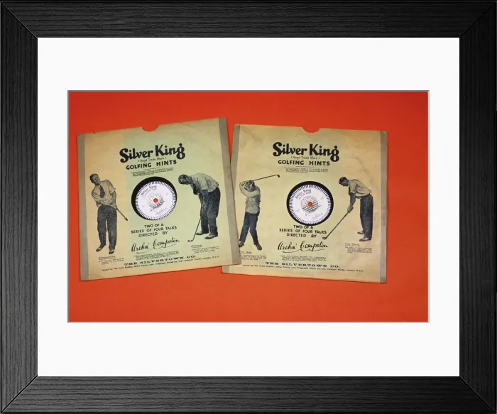 Framed Print : Silver King Golfing Hints, instructional records, late 1930s Framed Print : Silver King Golfing Hints, instructional records, late 1930s