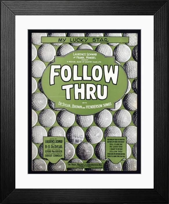 Framed Print : Sheet music cover, Follow Thru, American, 1928 Framed Print : Sheet music cover, Follow Thru, American, 1928