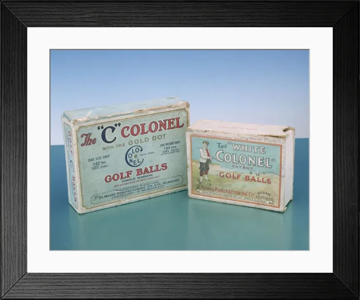 Framed Print : Colonel golf ball boxes, c1910 Framed Print : Colonel golf ball boxes, c1910