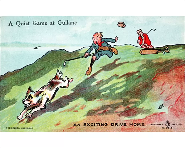Postcard with golfing theme, c1900s-c1910s
